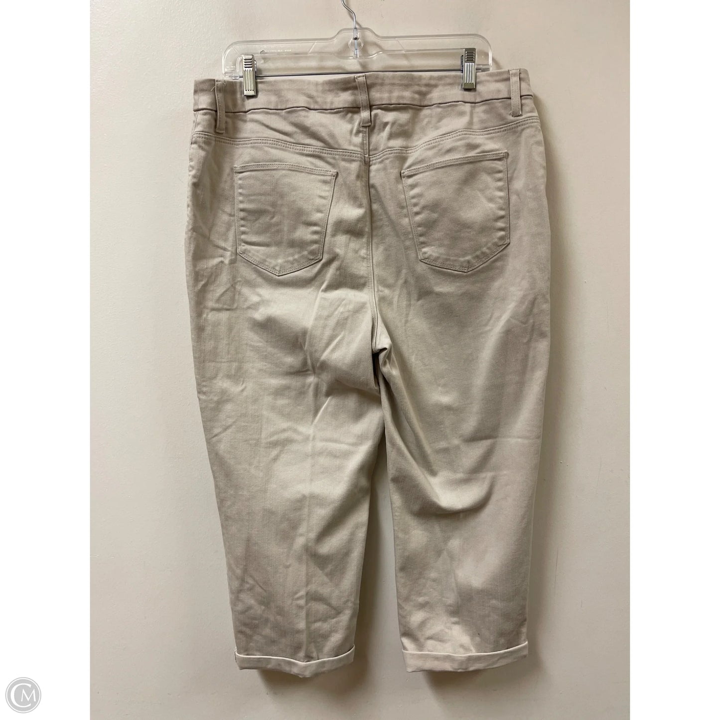 Jeans Cropped By Chicos In Cream Denim, Size: 12