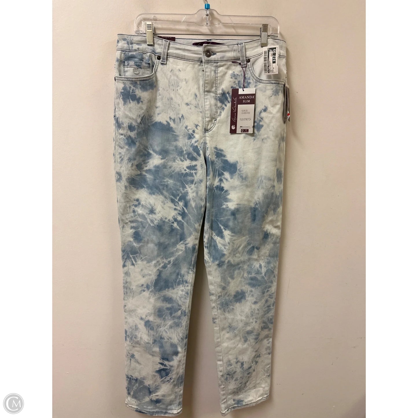 Jeans Straight By Gloria Vanderbilt In Tie Dye Print, Size: 14