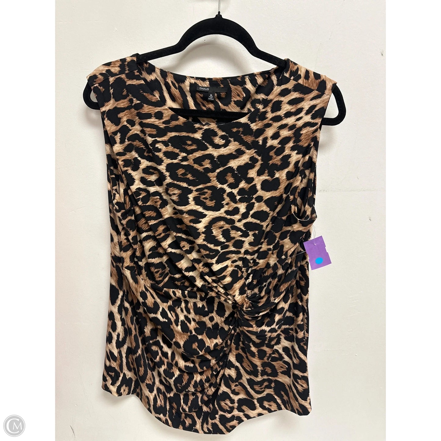 Top Sleeveless By Chaus In Animal Print, Size: Xl