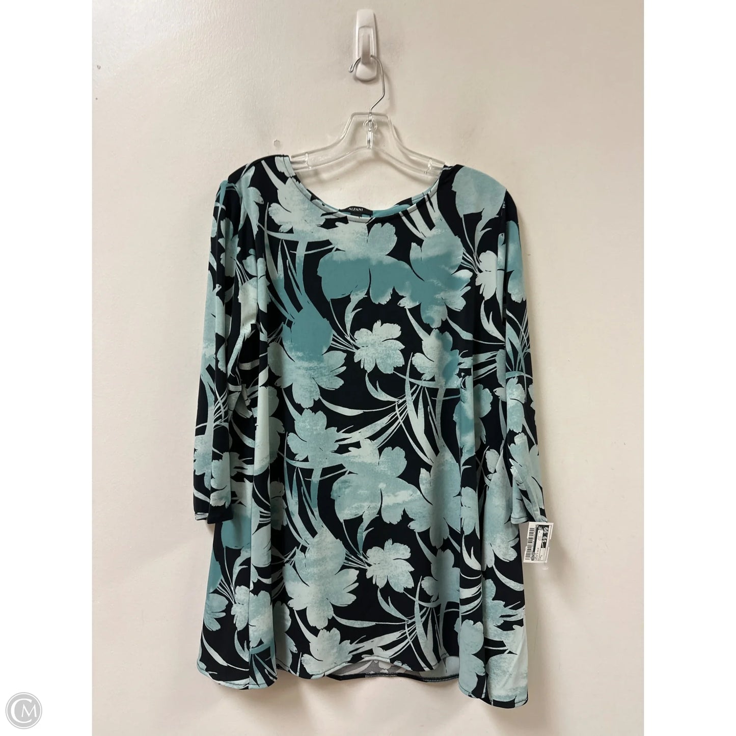 Top Long Sleeve By Alfani In Black & Blue, Size: L