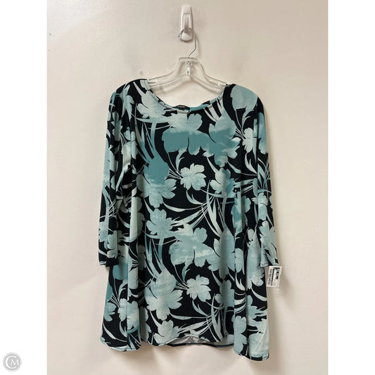 Top Long Sleeve By Alfani In Black & Blue, Size: L