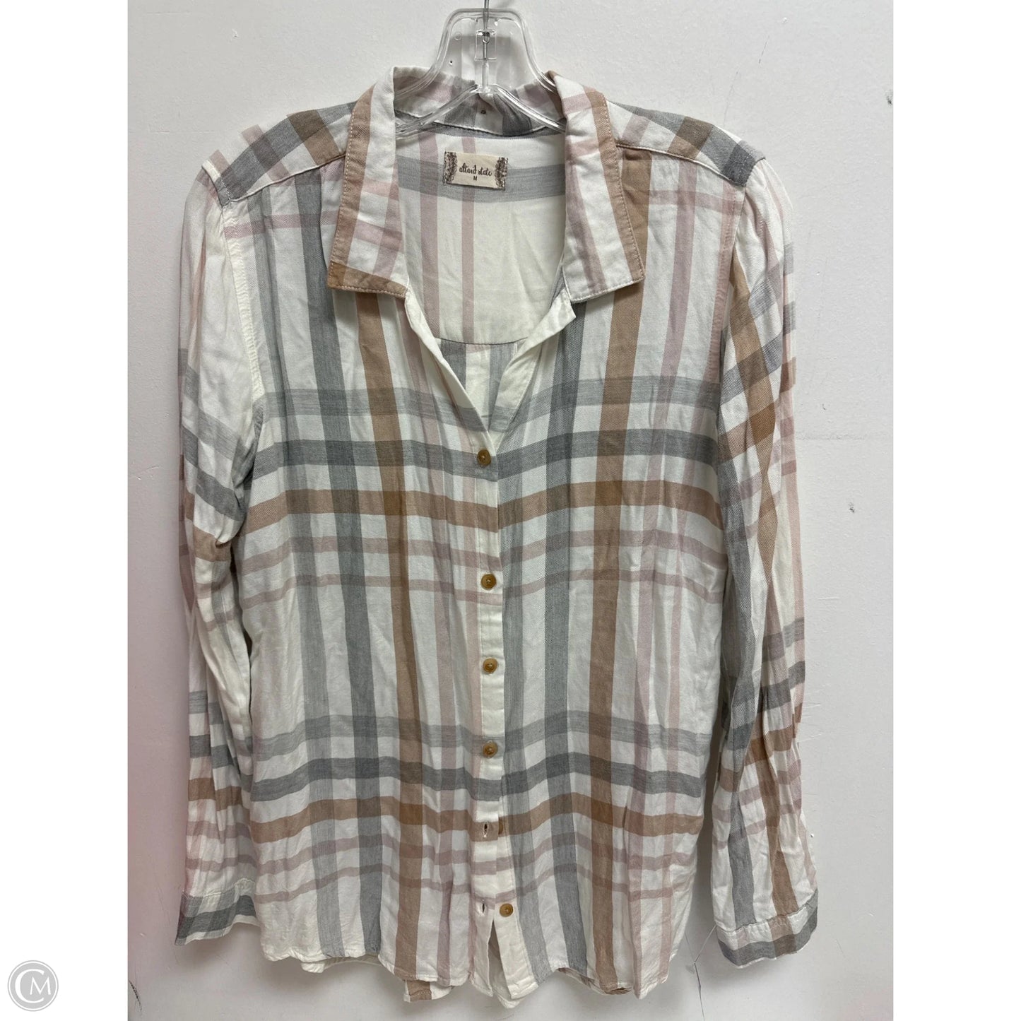 Blouse Long Sleeve By Altard State In Grey & Pink, Size: M