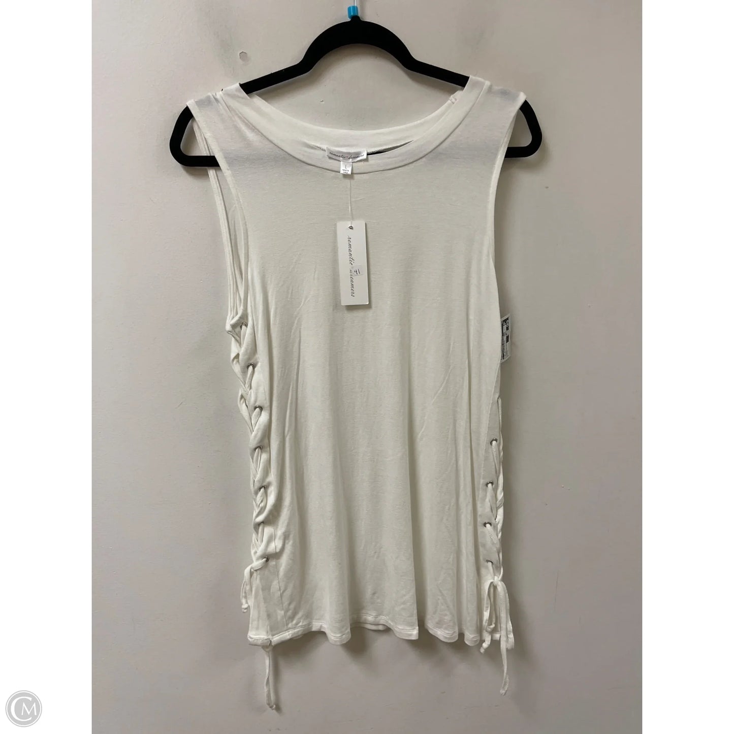 Top Sleeveless By Clothes Mentor In White, Size: L