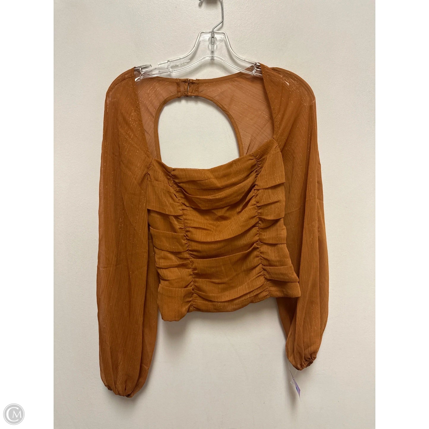 Top Long Sleeve By Wayf In Brown, Size: S