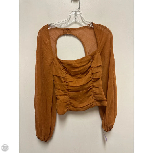 Top Long Sleeve By Wayf In Brown, Size: S