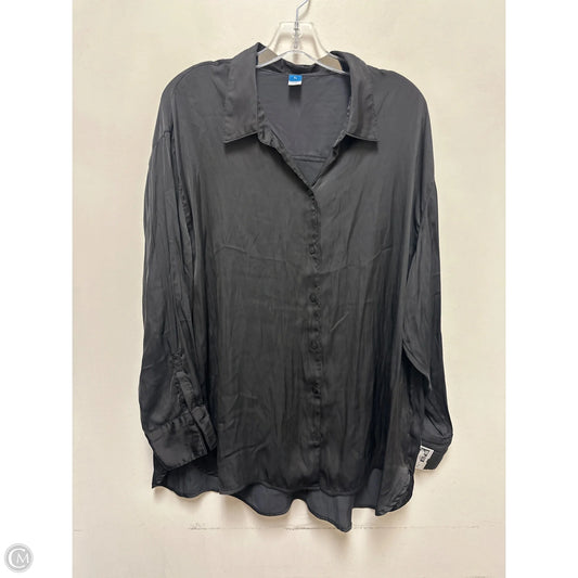 Blouse Long Sleeve By Old Navy In Black, Size: Xl