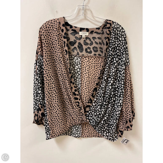 Top Long Sleeve By Umgee In Black & Brown, Size: S