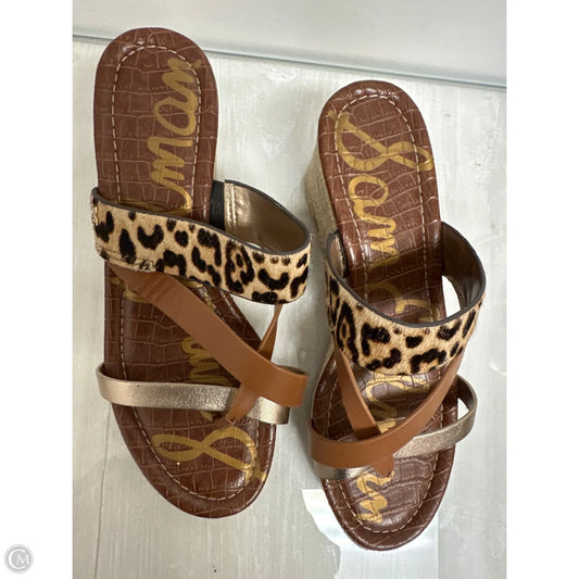 Sandals Heels Wedge By Sam Edelman In Animal Print, Size: 10