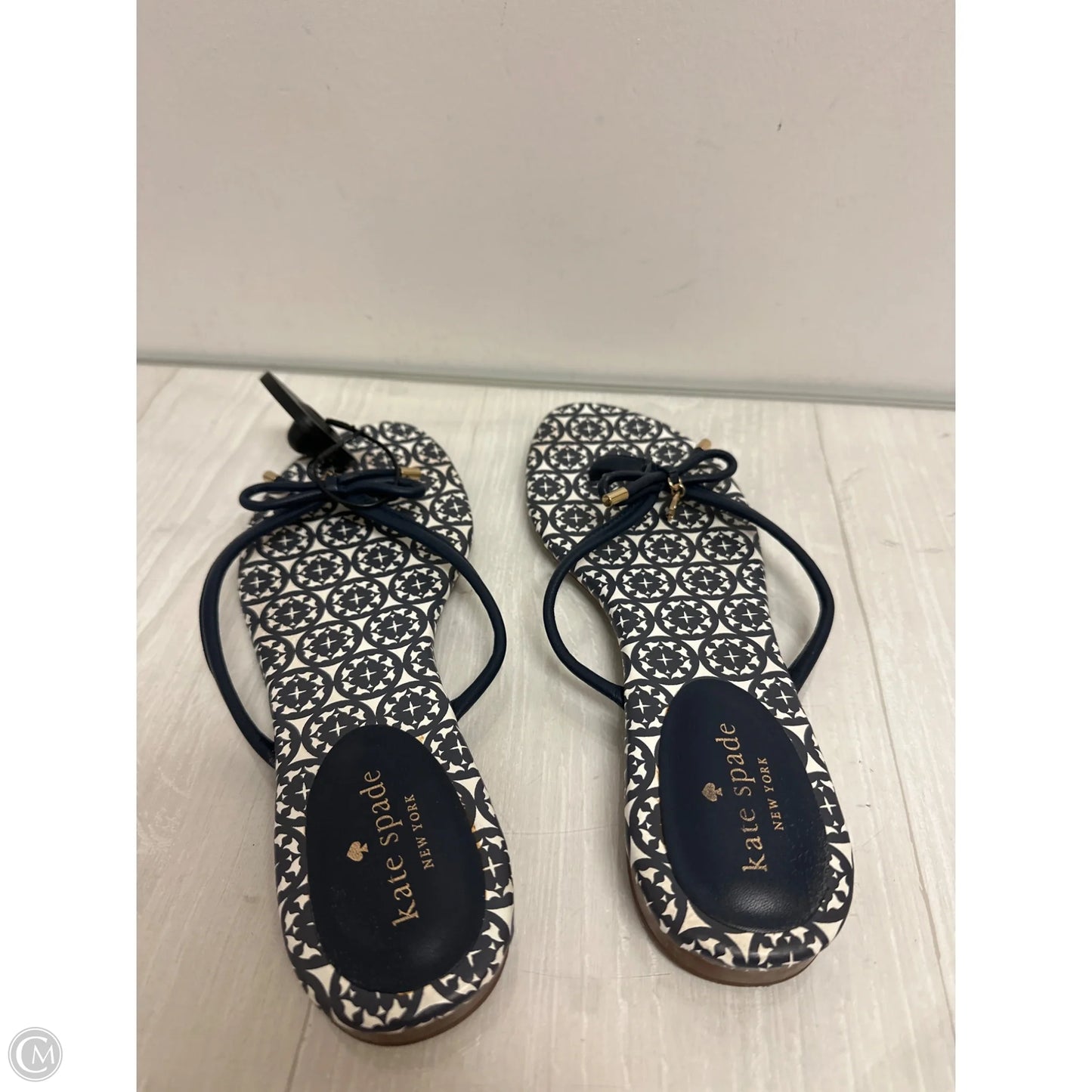 Sandals Designer By Kate Spade In Blue & White, Size: 8.5