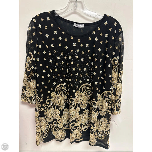Top Long Sleeve By Clothes Mentor In Black & Cream, Size: M