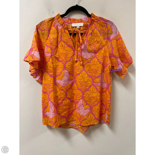 Top Short Sleeve By Sugar Lips In Orange & Pink, Size: S