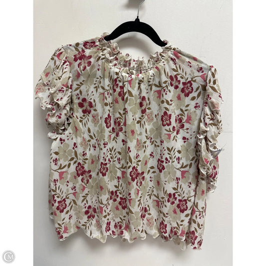 Top Short Sleeve By Versona In Floral Print, Size: L