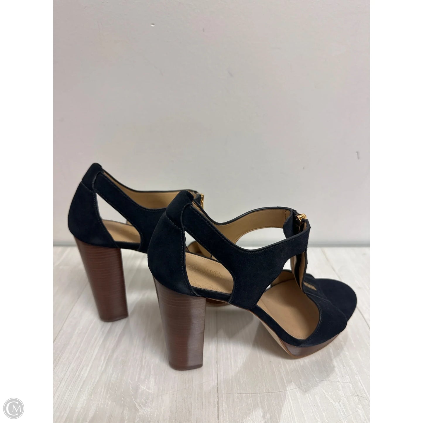 Sandals Heels Block By Michael By Michael Kors In Black, Size: 9