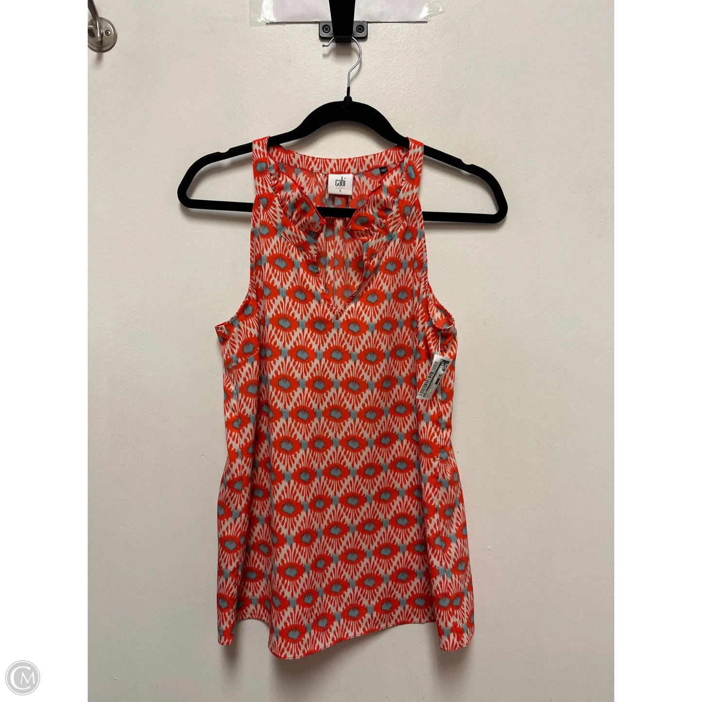 Top Sleeveless By Cabi In Blue & Orange, Size: S
