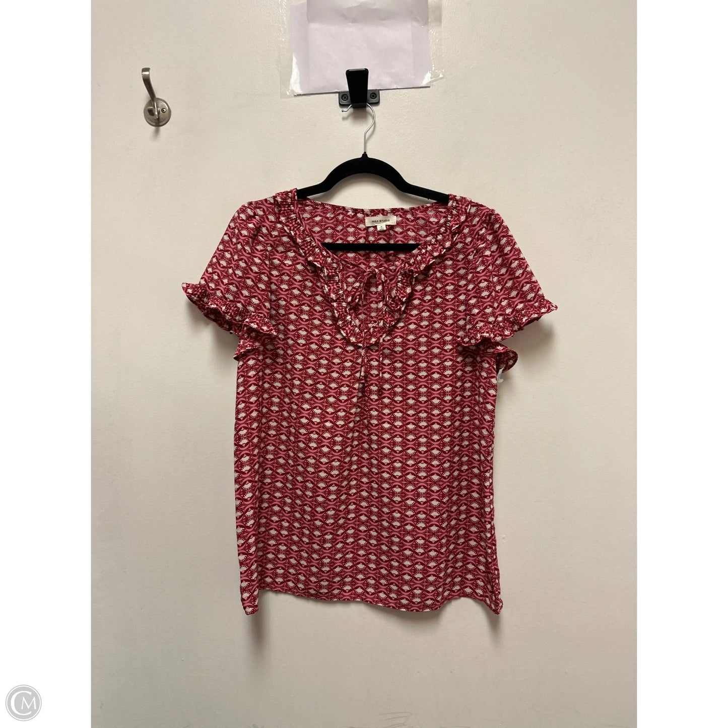 Top Short Sleeve By Max Studio In Red, Size: S