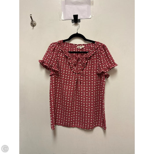 Top Short Sleeve By Max Studio In Red, Size: S