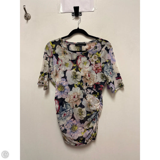 Top Short Sleeve By White House Black Market In Floral Print, Size: S