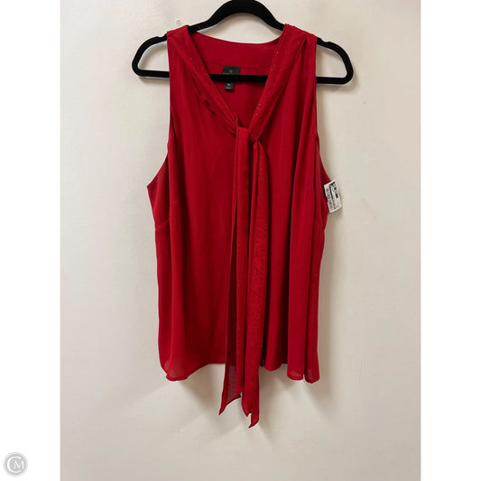 Blouse Sleeveless By Worthington In Red, Size: Xl