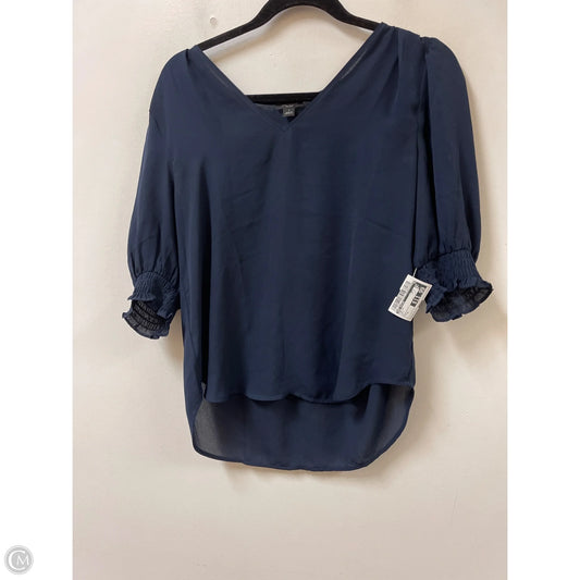 Top Short Sleeve By Ann Taylor In Navy, Size: S