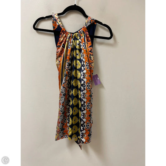 Top Sleeveless By August Silk In Blue & Orange, Size: Xl
