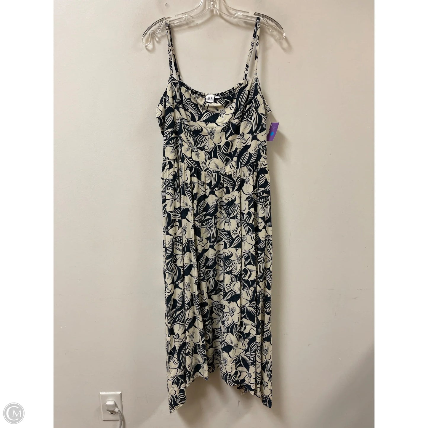 Dress Casual Midi By Gap In Blue & Cream, Size: Xl