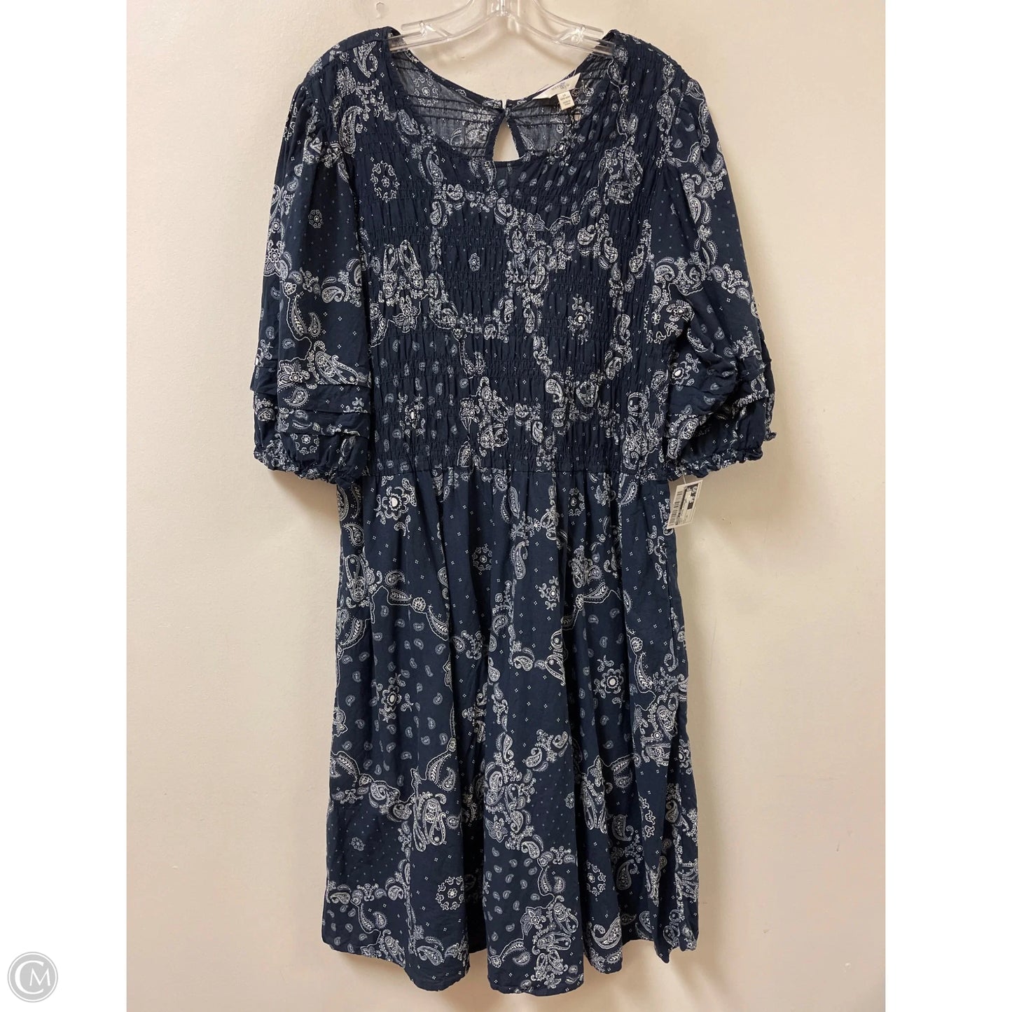 Dress Casual Midi By Terra & Sky In Navy, Size: 1x