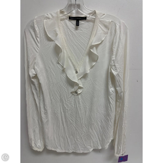 Top Long Sleeve By White House Black Market In White, Size: S