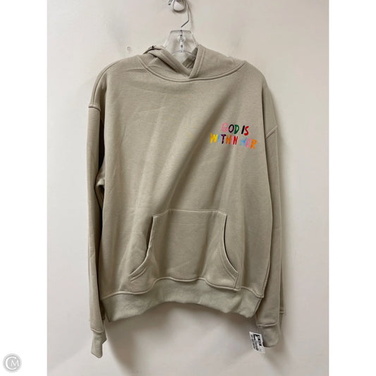 Sweatshirt Hoodie By Clothes Mentor In Cream, Size: S