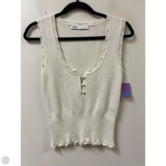 Top Sleeveless By Zara In White, Size: S