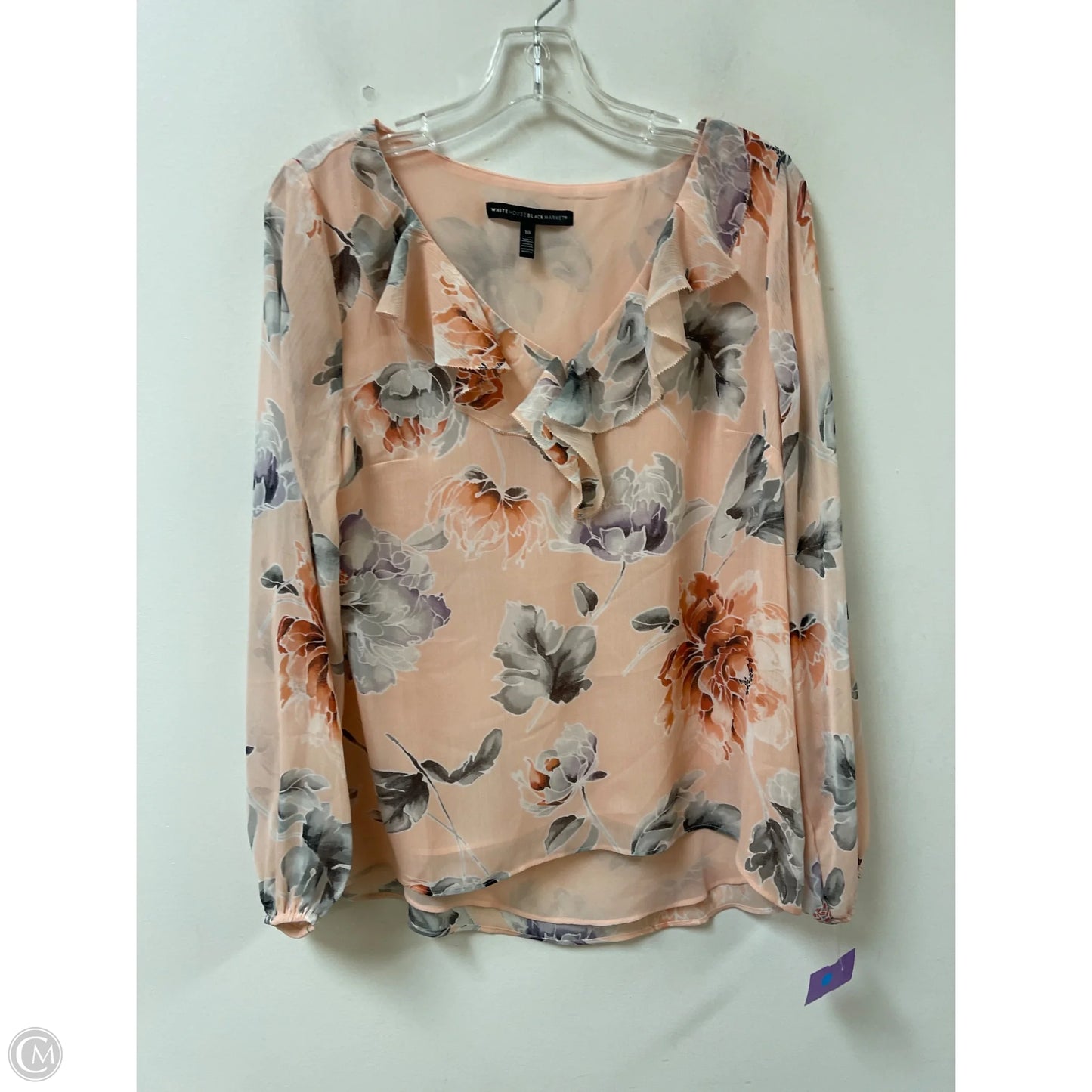 Top Long Sleeve By White House Black Market In Pink, Size: M
