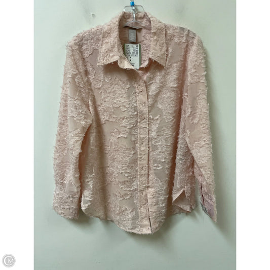 Blouse Long Sleeve By H&m In Pink, Size: M