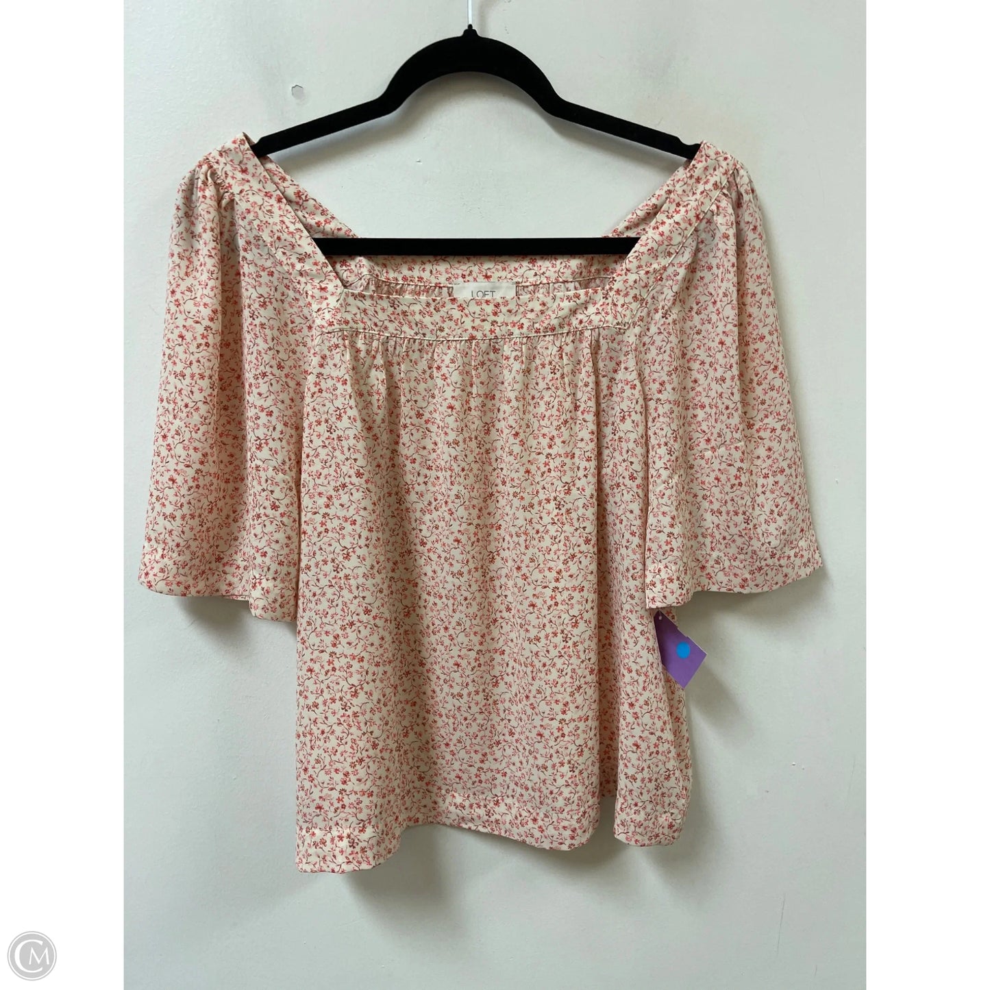Top Short Sleeve By Loft In Floral Print, Size: S