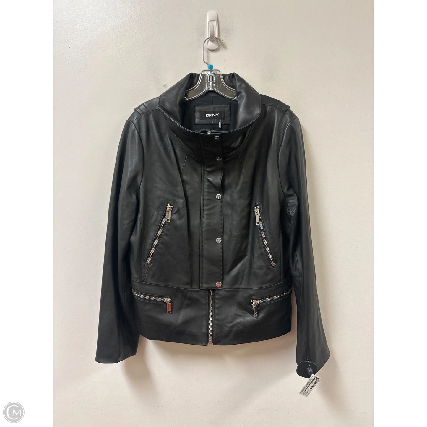Jacket Moto By Dkny In Black, Size: Xl