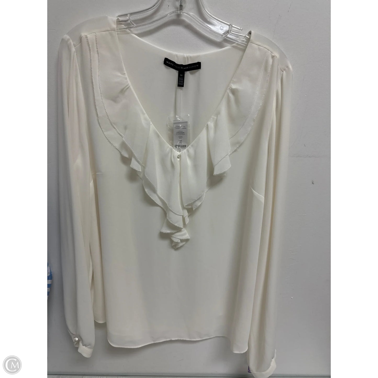 Top Long Sleeve By White House Black Market In White, Size: L