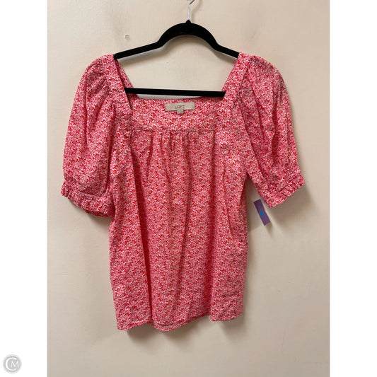 Top Short Sleeve By Loft In Pink, Size: S