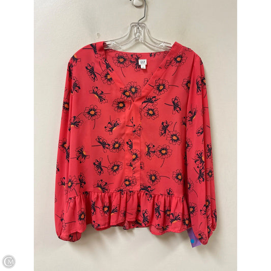 Top Long Sleeve By Gap In Black & Pink, Size: S