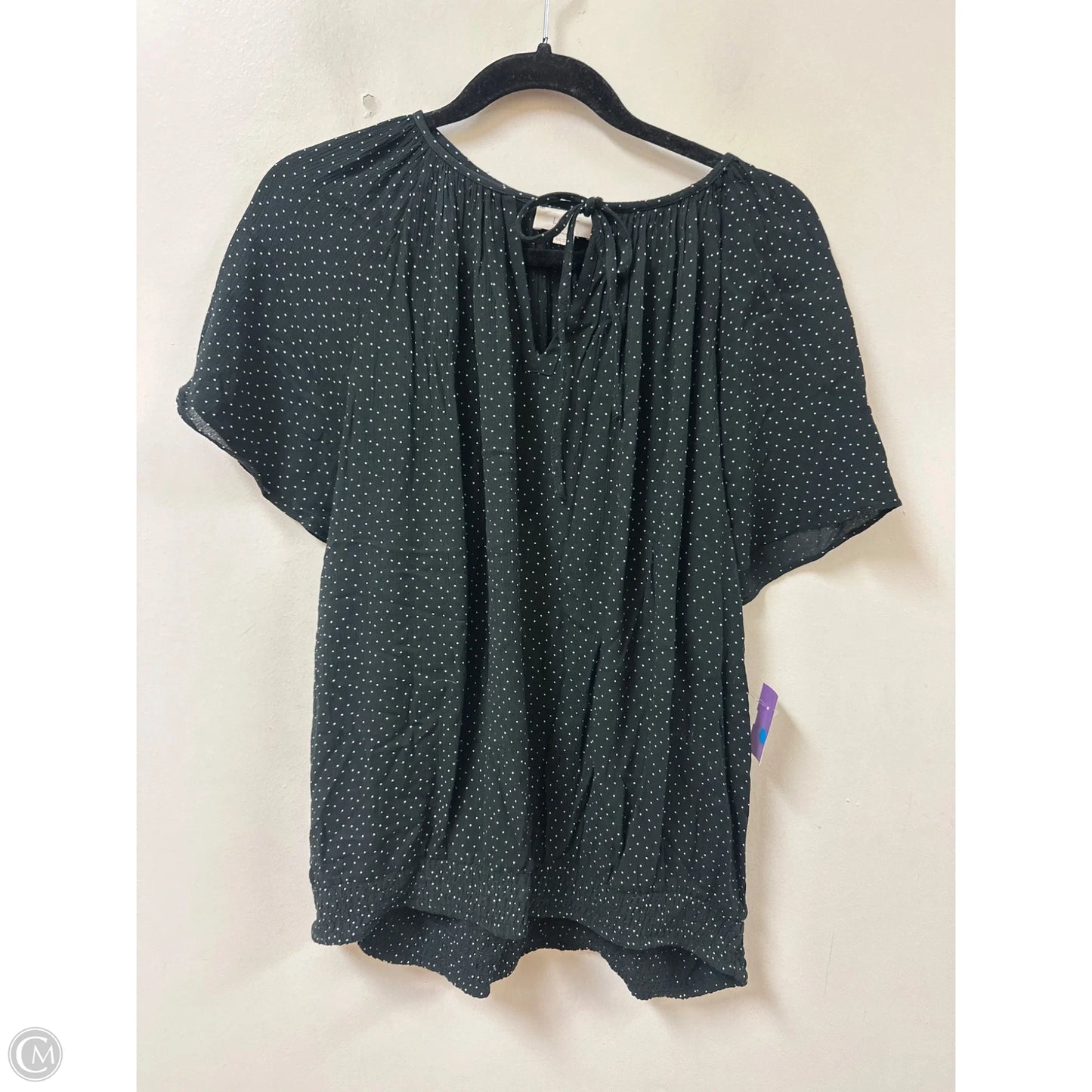 Top Short Sleeve By Loft In Polkadot Pattern, Size: 1x