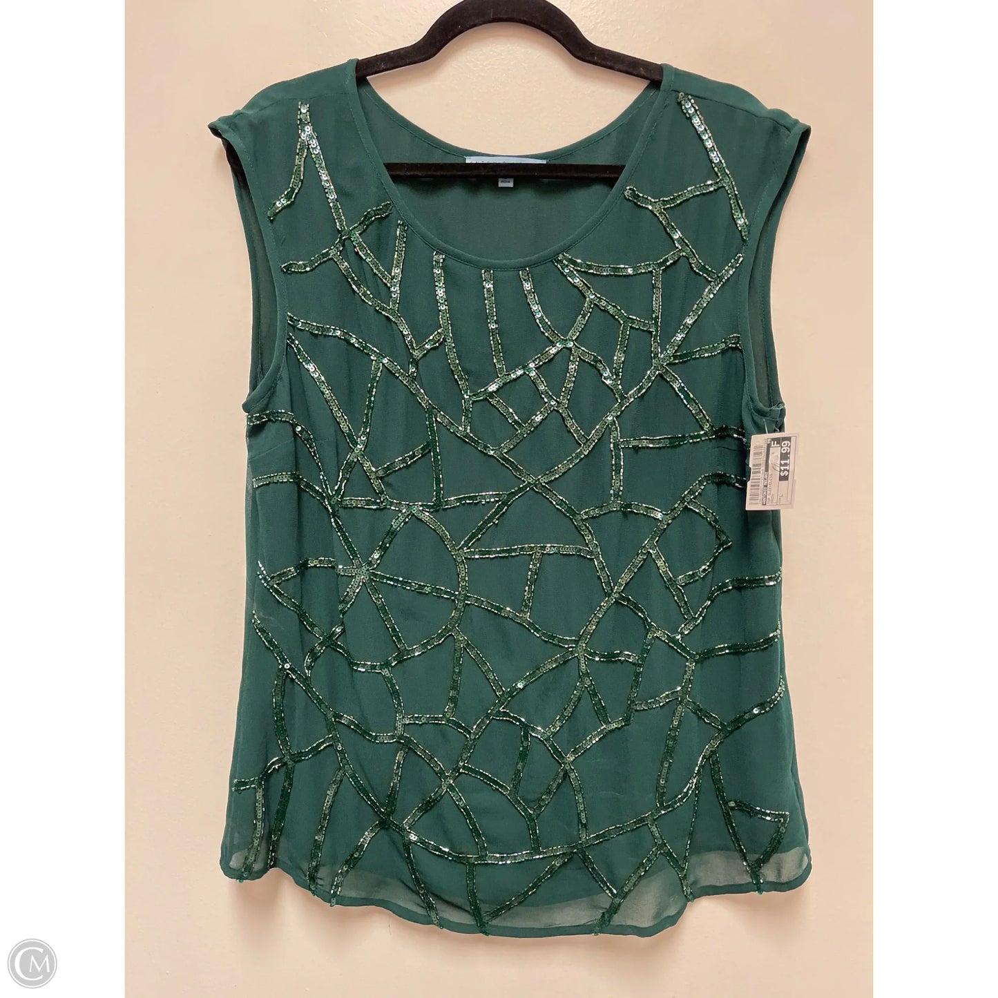 Top Sleeveless By Antonio Melani In Green, Size: L