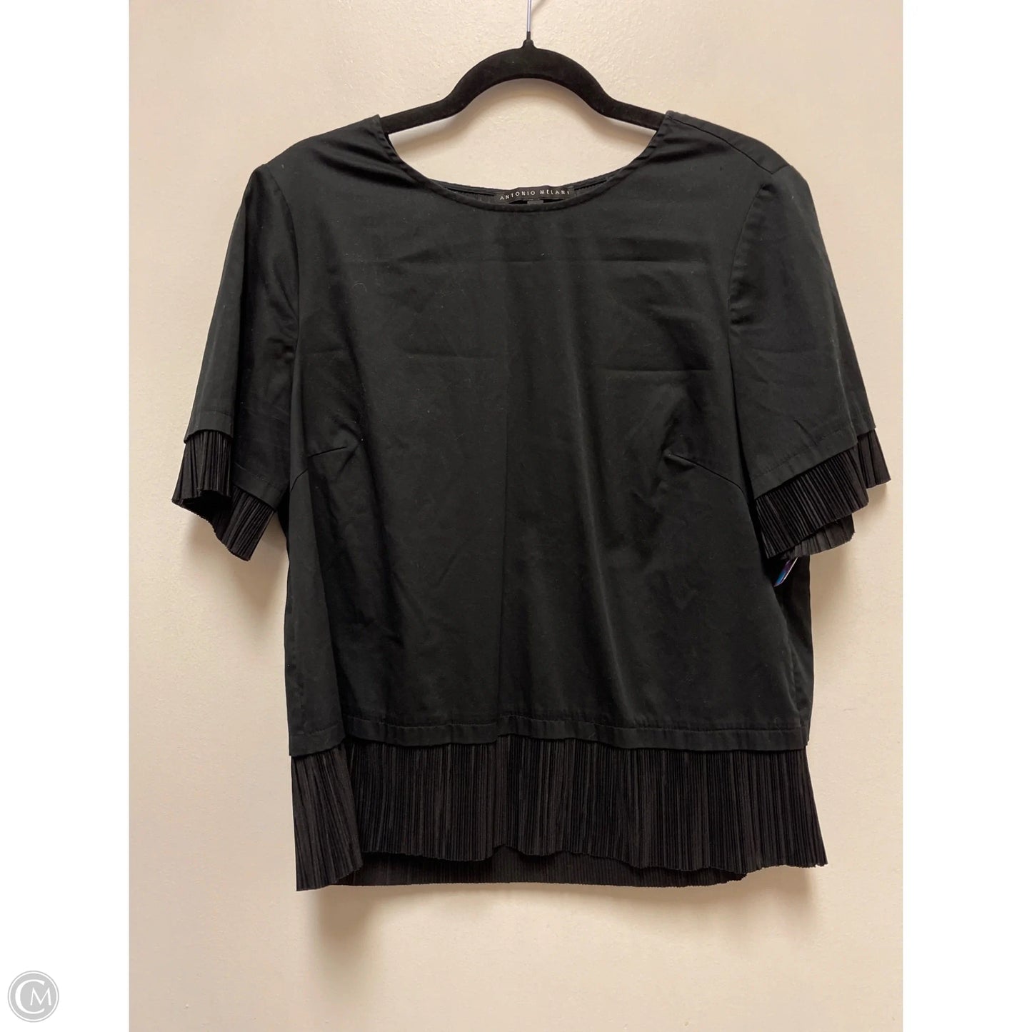 Top Short Sleeve By Antonio Melani In Black, Size: L