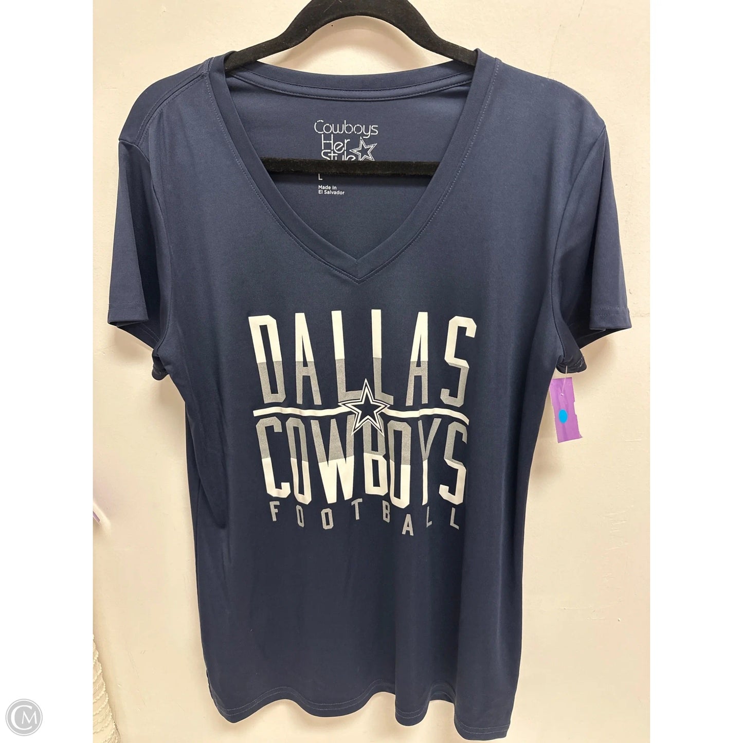 Top Short Sleeve By Clothes Mentor In Navy, Size: L