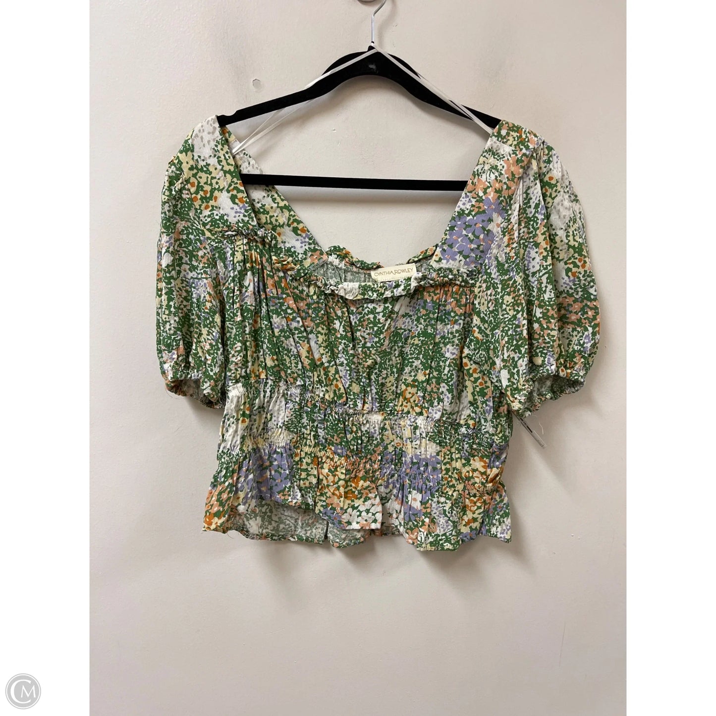 Top Short Sleeve By Cynthia Rowley In Green & Purple, Size: M