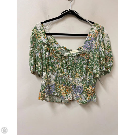 Top Short Sleeve By Cynthia Rowley In Green & Purple, Size: M