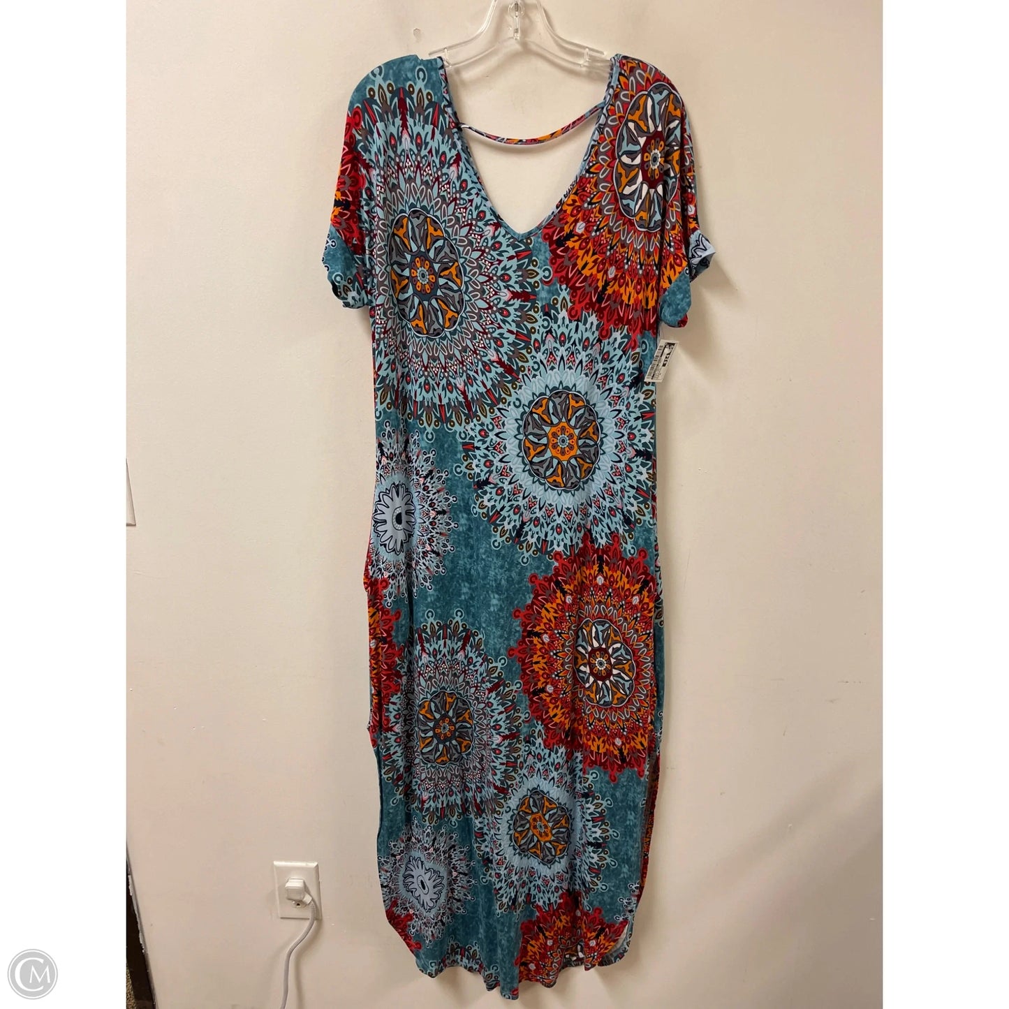 Dress Casual Maxi By Clothes Mentor In Blue & Red, Size: Xl