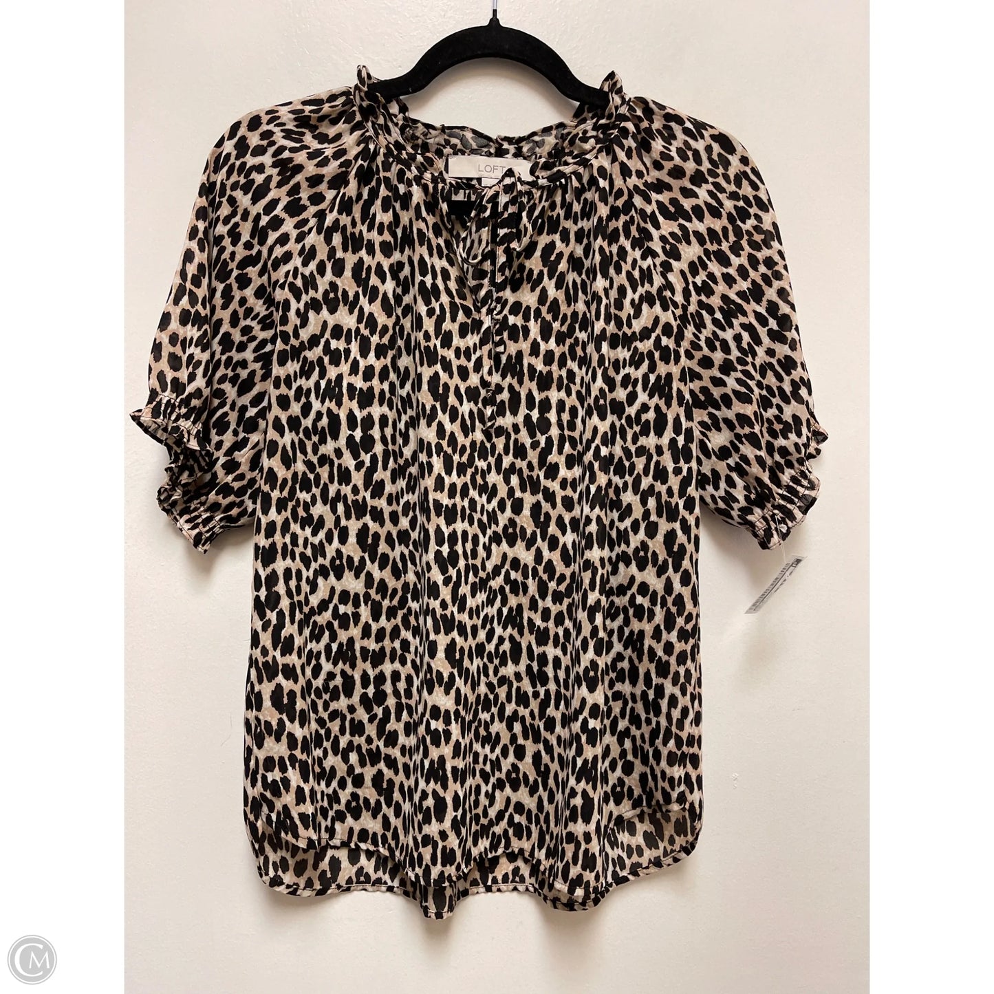 Top Short Sleeve By Loft In Animal Print, Size: Xs