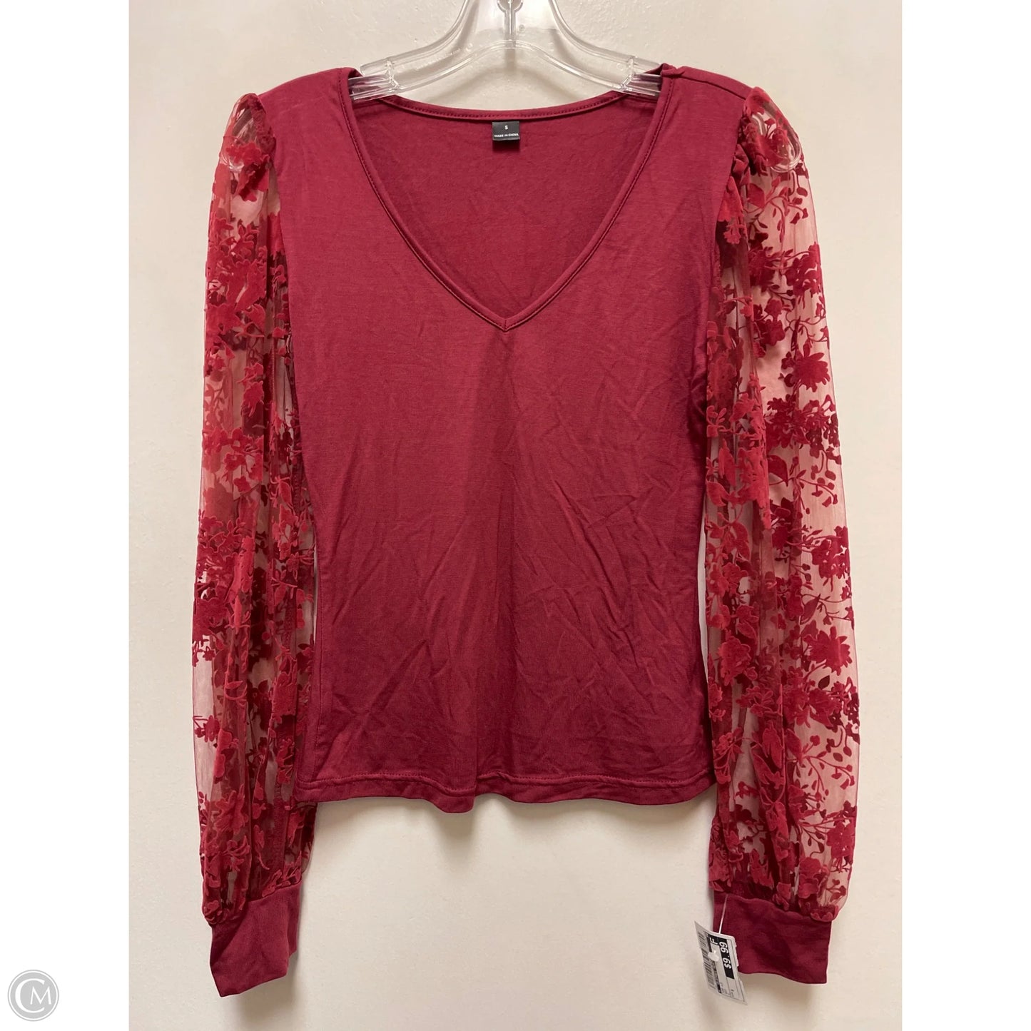 Top Long Sleeve By Clothes Mentor In Red, Size: S
