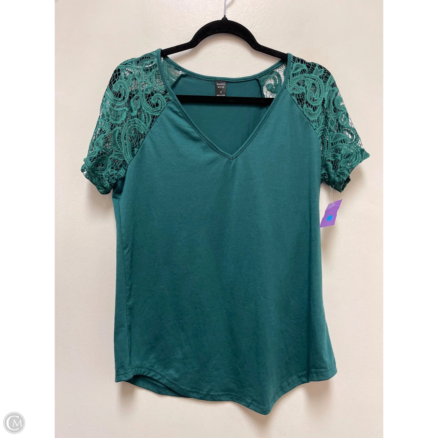 Top Short Sleeve By Emery Rose In Green, Size: S