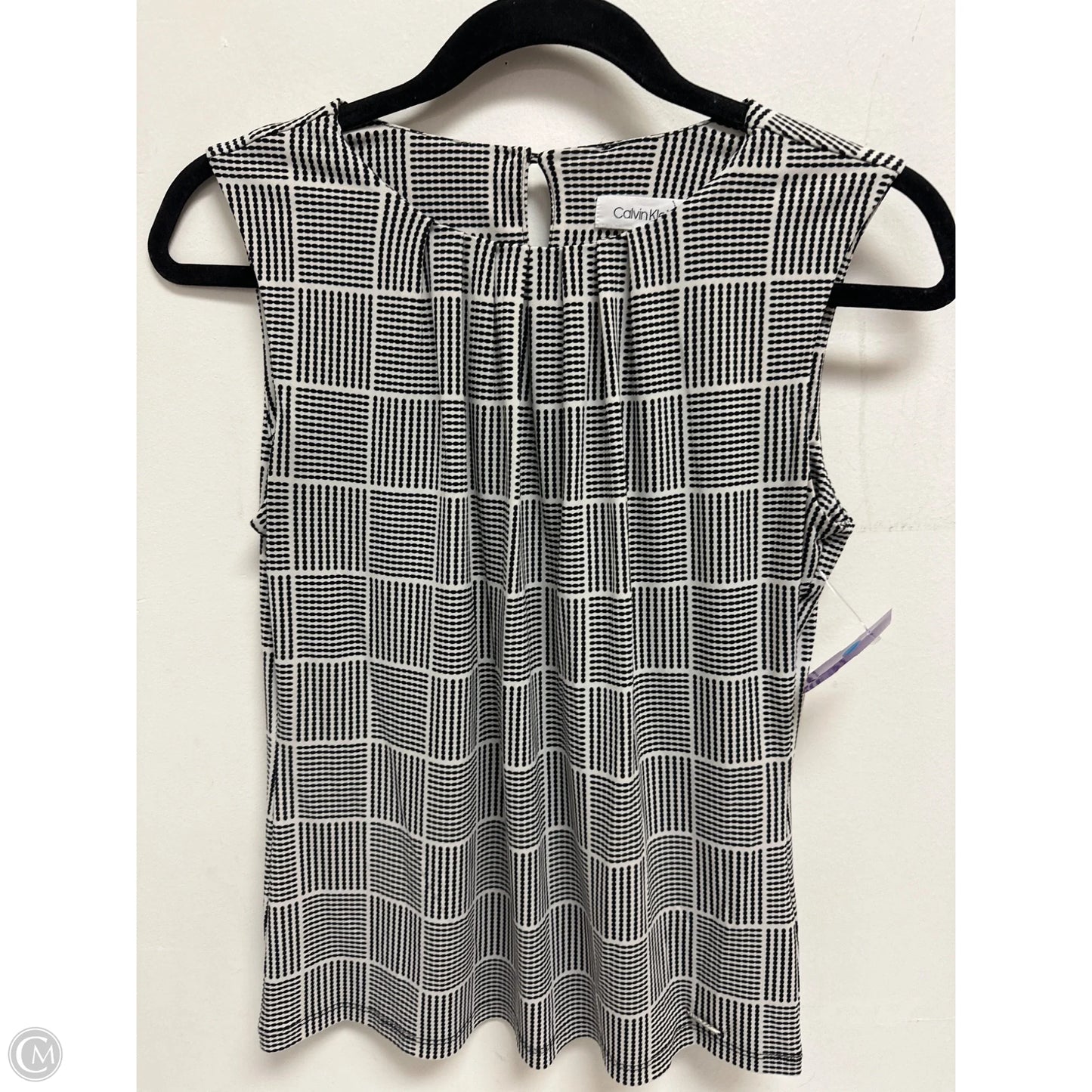 Top Sleeveless By Calvin Klein In Black & White, Size: Sp