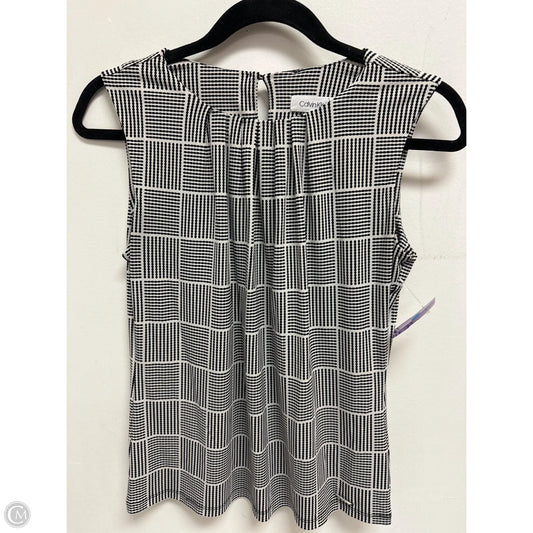 Top Sleeveless By Calvin Klein In Black & White, Size: Sp