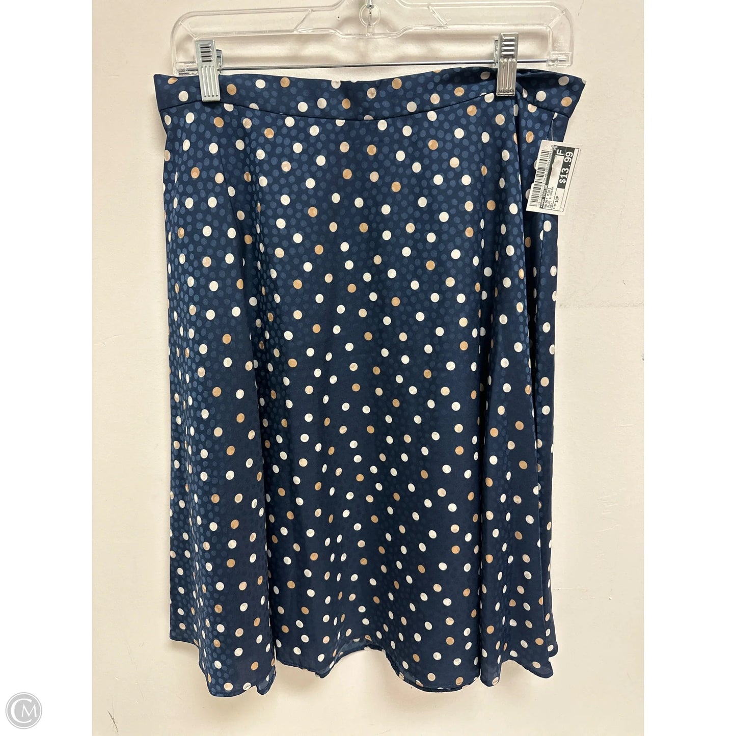 Skirt Midi By Ann Taylor In Blue & Cream, Size: 10p