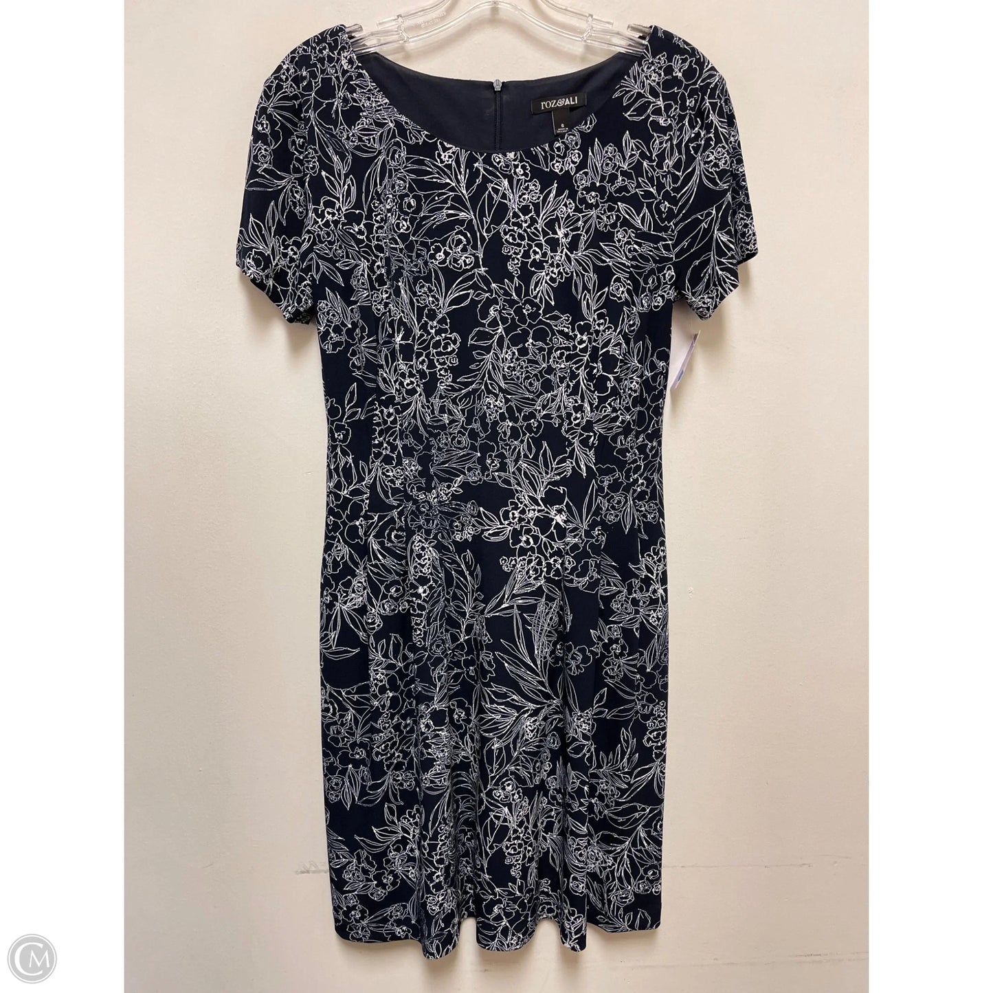 Dress Casual Short By Roz And Ali In Blue & White, Size: S